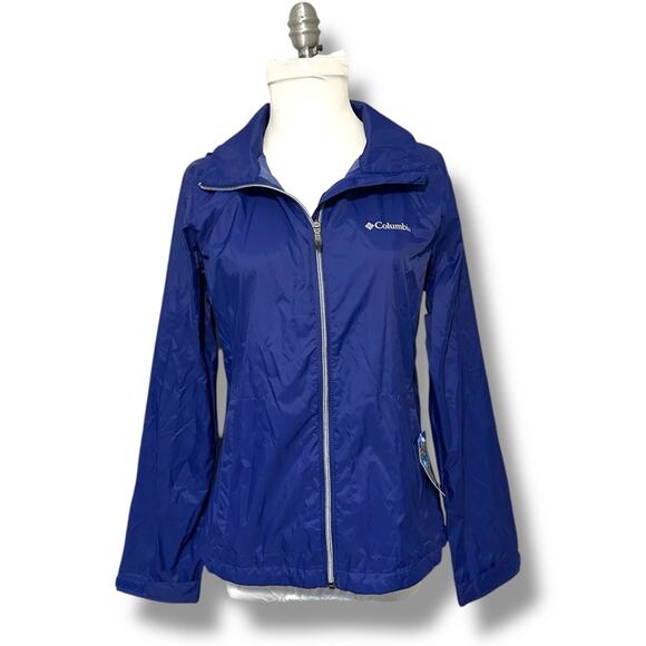 NWT Columbia Blue switchback Jacket Waterproof Lightweight windbreaker sz Medium - Picture 4 of 11